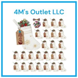 Glimin 24 Set Mini White Christmas Stockings Set